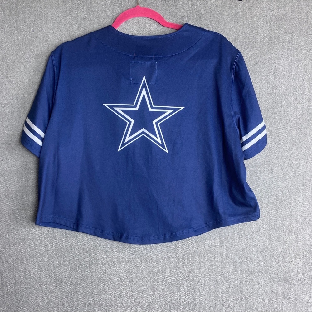 Mitchell & Ness Womens button Crop Top Jersey Style Dallas cowboys Size XL - Picture 3 of 7